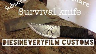 Survival knife from a hacksaw blade