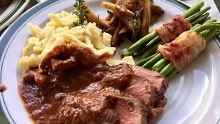 Sous Vide Deer Loins with Spätzle & Bacon Wrapped Beans