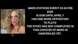 MARS STATIONS DIRECT FEB 23 24 HAS ONE FINAL OPPOSTION TO PLUTO IS NOT OOB UNTIL APRIL 7.