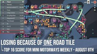 How One Road Tile Stopped This Run Dead - Mini Motorways Weekly Challenge, Week of August 8th, 2021