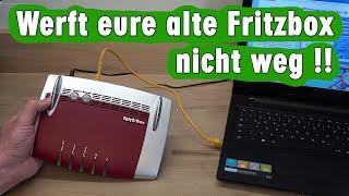 AVM Fritzbox als WLAN Repeater benutzen + Access Point ohne Kabel Einrichtung ganz einfach