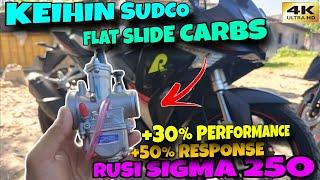 INSTALLING KEIHIN SUDCO FLAT SLIDE CARBS TO RUSI SIGMA 250cc | with TEST DRIVE AND TOP SPEED #rusi