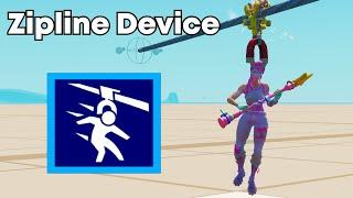 How do you use the Zipline Device in Fortnite Creative?