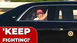 TRUMP supporter delivers POWERFUL MESSAGE to President Trump as he drives by in Florida!