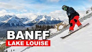 Snowboarding at Banff Lake Louise with Unbelievable Mountain Views