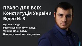 ПРАВО ДЛЯ ВСІХ - КОНСТИТУЦІЯ УКРАЇНИ, ВІДЕО № 3. ОРГАНИ ВЛАДИ, ГІЛКИ ВЛАДИ, ЇХ ФУНКЦІЇ