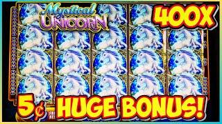 Huge 5¢ Denom. Mystical Unicorn Bonus Game | Up to $10 HIGH LIMIT Bets | Classic WMS Slot Machine