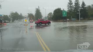 11-21-2024 Santa Rosa, California - Atmospheric River - Street Flooding - Roads Closed