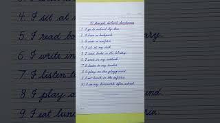 English cursive writing practice | 10 Simple School Sentences | English Cursive handwriting practice