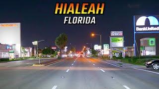 Hialeah Florida Driving Through At Night