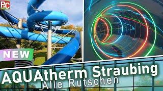 Neue Wasserrutschen im AQUAtherm Straubing – Impressionen (alle Attraktionen) 2021 | Water Slides