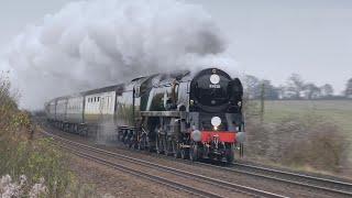 35028 Clan Line takes charge of 'The Sherborne Christmas Carol' at speed - 04.12.24