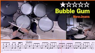 [Lv.01] Bubble Gum by NewJeans | Drum Cover with Sheet Music