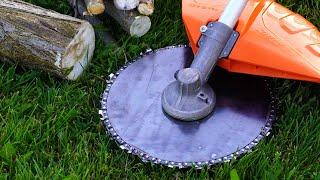 Homemade CHAINSAW Trimmer Head !?