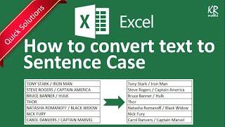 How to convert Capital text to Sentence case in Excel