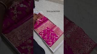  Beautiful Ruby Pink Sona roopa zari weaving Banarasi mashru silk saree 