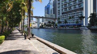 4K Downtown Miami Water Front , Fall Walking Tour , Miami FL September 2023