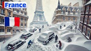 France is Freezing ! Massive Snowstorm Paralyzes Paris Today