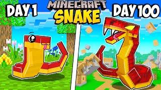 I Survived 100 Days as a SNAKE in Minecraft