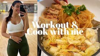 Cook wit Me | Fitness Vlog | workout & stretch, reorganize my apartment + more