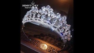 Himstory bling полный циркон тиары корона женский свадебный аксессуар для волос на выпускной