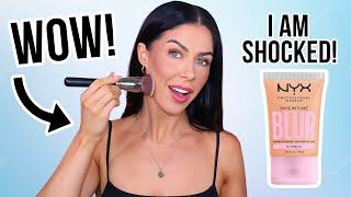 THIS $14  FOUNDATION BLURS PORES!!??  NYX BLUR FOUNDATION REVIEW + WEAR TEST!