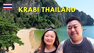 Exploring Krabi Beaches (Ao Nang & Railay) & Thai Food Night Market | Thailand Travel Vlog  