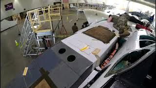 re-installing the wings on NASA Armstrong F-15D tail number NA884