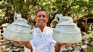 Process of Making Traditional Stone Cooker by Cutting Huge Stone | Mubashir Saddique | Village Food