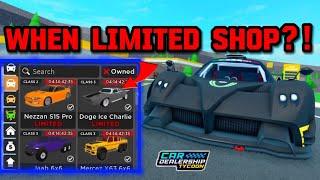 WHEN NEW LIMITED SHOP IS COMING OUT IN Car dealership tycoon?! | Mird CDT