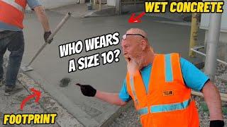 Boss is pissed after HE Falls in wet Concrete