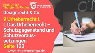 9. I  Das Urheberrecht – Schutzgegenstand und Schutzvoraussetzungen Designrecht S 123