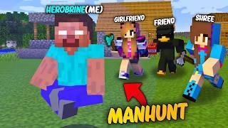 1 V 3 Speedrunner VS Hunter But, I Become a HEROBRINE in Minecraft