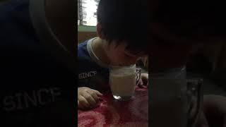 Drinking milk lukiboy style