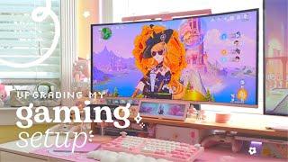  setup updates for a comfy setup to escape to | ft. samsung oled g8, pink pixio monitor + more 