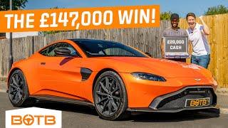 He'll NEVER forget this day! Aston Martin V8 Vantage PLUS £20,000! BOTB Car Winner