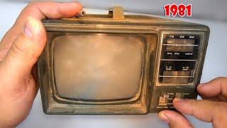 Restoration Mini TV produced in 1981  Antique television restore  Restore old Mini TV