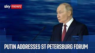 Russian President Vladimir Putin speaks in St Petersburg