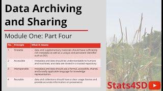 Data Management: Data Archiving and Sharing