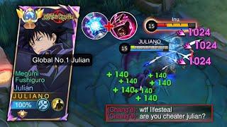 TOP GLOBAL JULIAN NEW BEST RECOMMENDED LIFESTEAL BUILD 2024 (try this) - MLBB