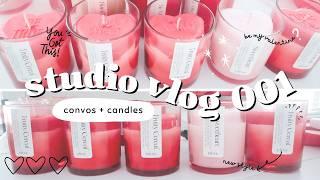 studio vlog | candid conversation & valentine's day candle making for my small business in 2025
