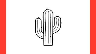 How to draw a CACTUS step by step / drawing cactus easy