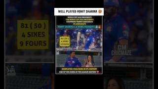 Well played Rohit Sharma  #rohitsharma #mumbaiindians