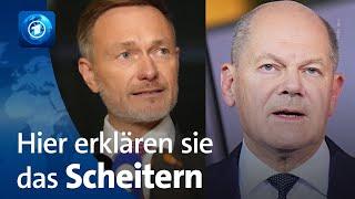 Regierung geplatzt: Deutliche Worte zwischen Scholz und Lindner | Erklärungen im Wortlaut