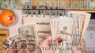 $435 Cash Envelope Stuffing | First Cash Stuffing Of 2025! | 25 Year Old Budgets