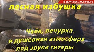 Чаёк, печурка и душевная атмосфера под звуки гитары. Что натворили мыши в лесной избушке?