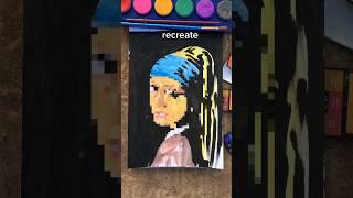 Recreating Vermeer’s “Girl with the Pearl Earring” with watercolor! #shorts #art