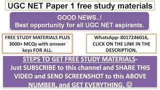 UGC NET paper 1 Study Materials | PDF download (2021)