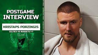 Kristaps Porzingis Says He's 80--85% Back from Injury | Celtics vs Nuggets Postgame 1-7