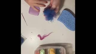 Needle felting galaxy thing with Cat House over zoom
